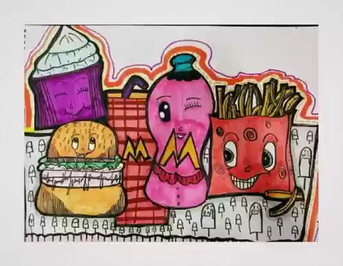 十大垃圾食品简笔画(有害食品简笔画)插图