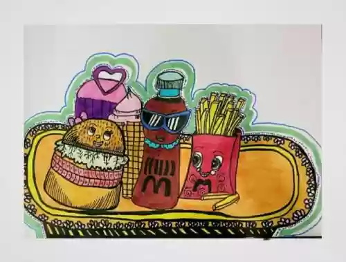 十大垃圾食品简笔画(有害食品简笔画)插图3
