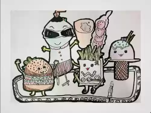 十大垃圾食品简笔画(有害食品简笔画)插图6