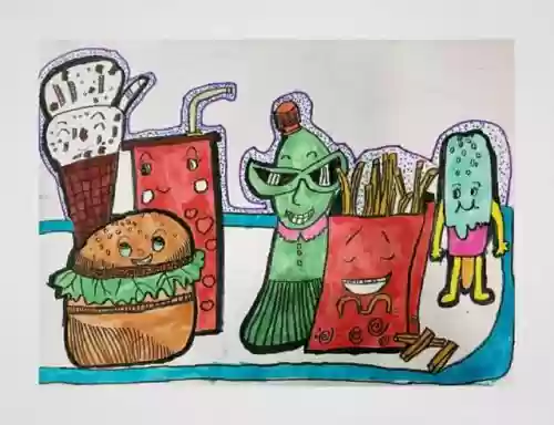 十大垃圾食品简笔画(有害食品简笔画)插图5