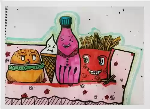 十大垃圾食品简笔画(有害食品简笔画)插图8