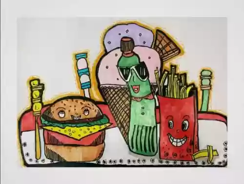 十大垃圾食品简笔画(有害食品简笔画)插图4